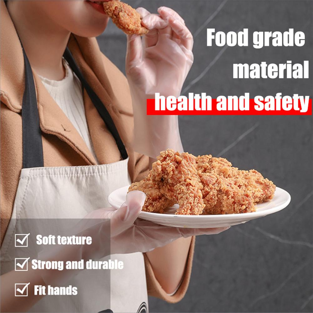 50 шт / 100 шт Одноразовые ПВХ перчатки, Бытовые, Кухонные, для Выпечки, Косметологические, Толстые, Прочные Защитные Перчатки, Прозрачные