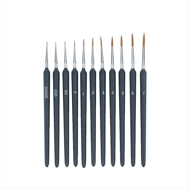 *ABLP Detail Brush Set- 11 Miniature Brushes for Fine Detailing & Painting, Watercolor, Oil- Miniatures, Models