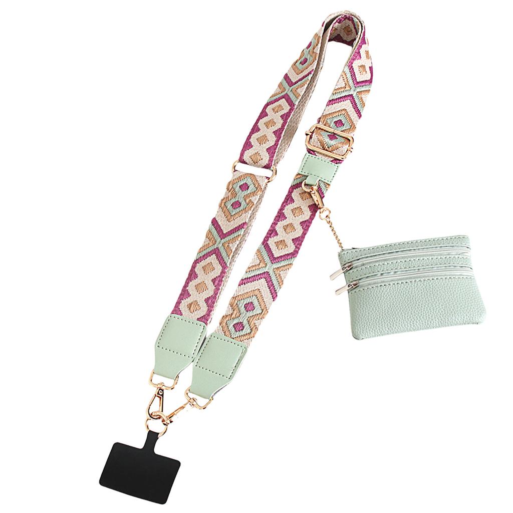 Регулируемый ремешок для телефона Многофункциональный ремешок для телефона Клипса и ремешок Ремешок для телефона с карманом на молнии Простой в использовании