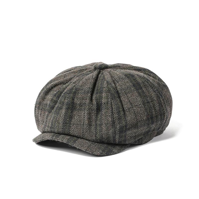 Восьмиугольная кепка Мужская кепка газетчика Кепка художника в стиле ретро Британские береты