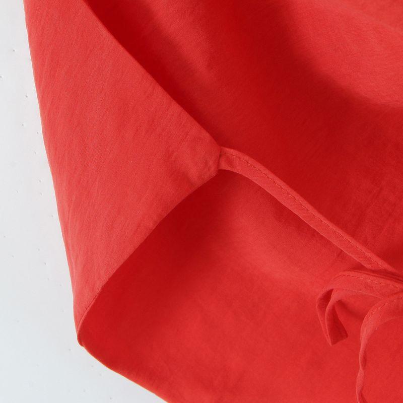 Kaslead New Women Clothes Western Style Fashion Simple Hanging Neck Collar Pleat Top 4661170