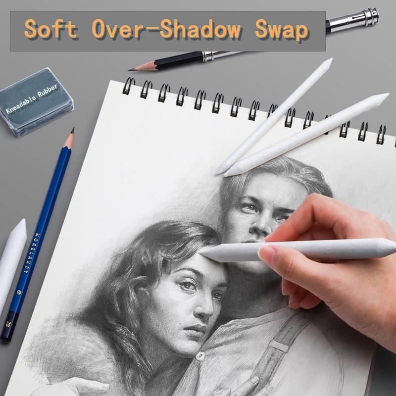 Смешивание пней и лепешек. Бумажные художественные блендеры. Наждачная бумага. Точилка для карандашей. Указатель для художника. Инструменты для рисования углем.