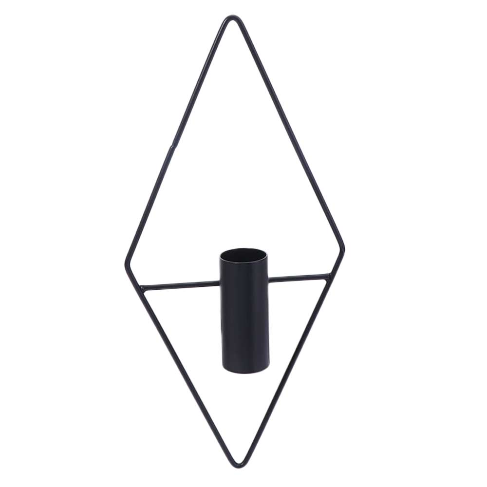 2PCS Black Wall Hanging Vase Iron Wall Mount Flower Vase Modern Metal Wall Vase Bedroom