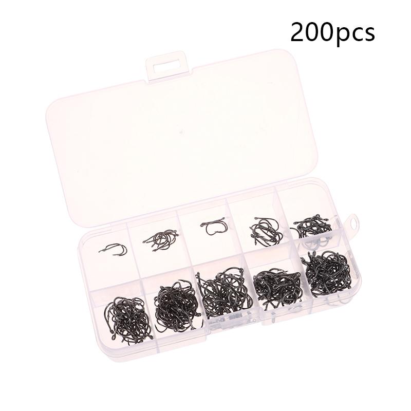 100-500Pcs Fishing Hooks Set High Carbon Steel Sharp Durable Barbed Fishhook Rock Fishing Equipment Gear Tackle Accessories