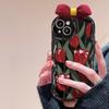 Подходит для Apple 15 Чехол для мобильного телефона iPhone 14/13promax Tulip Bow 11/12 Силиконовый чехол Anti-Fall Xr