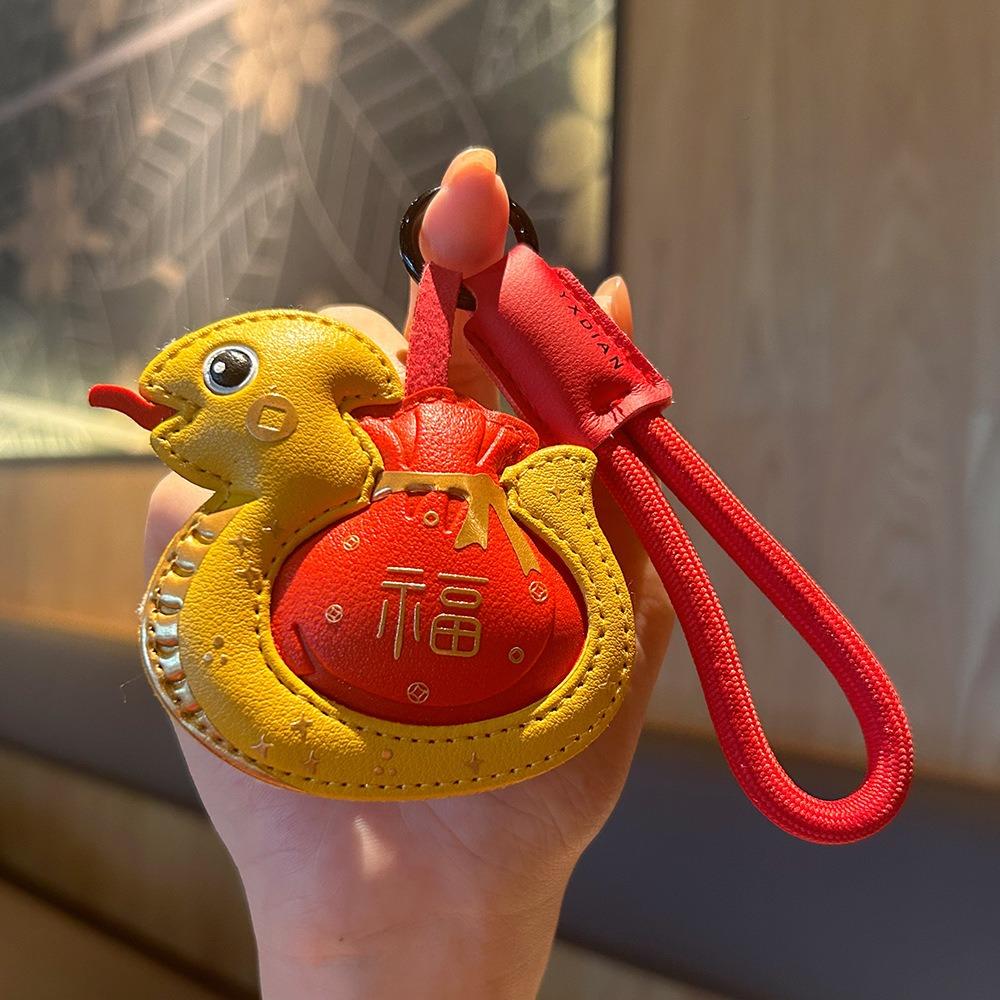 Hanging New Year Keychain Leather Spring Festival Pendant Cartoon Snake Pendant Men