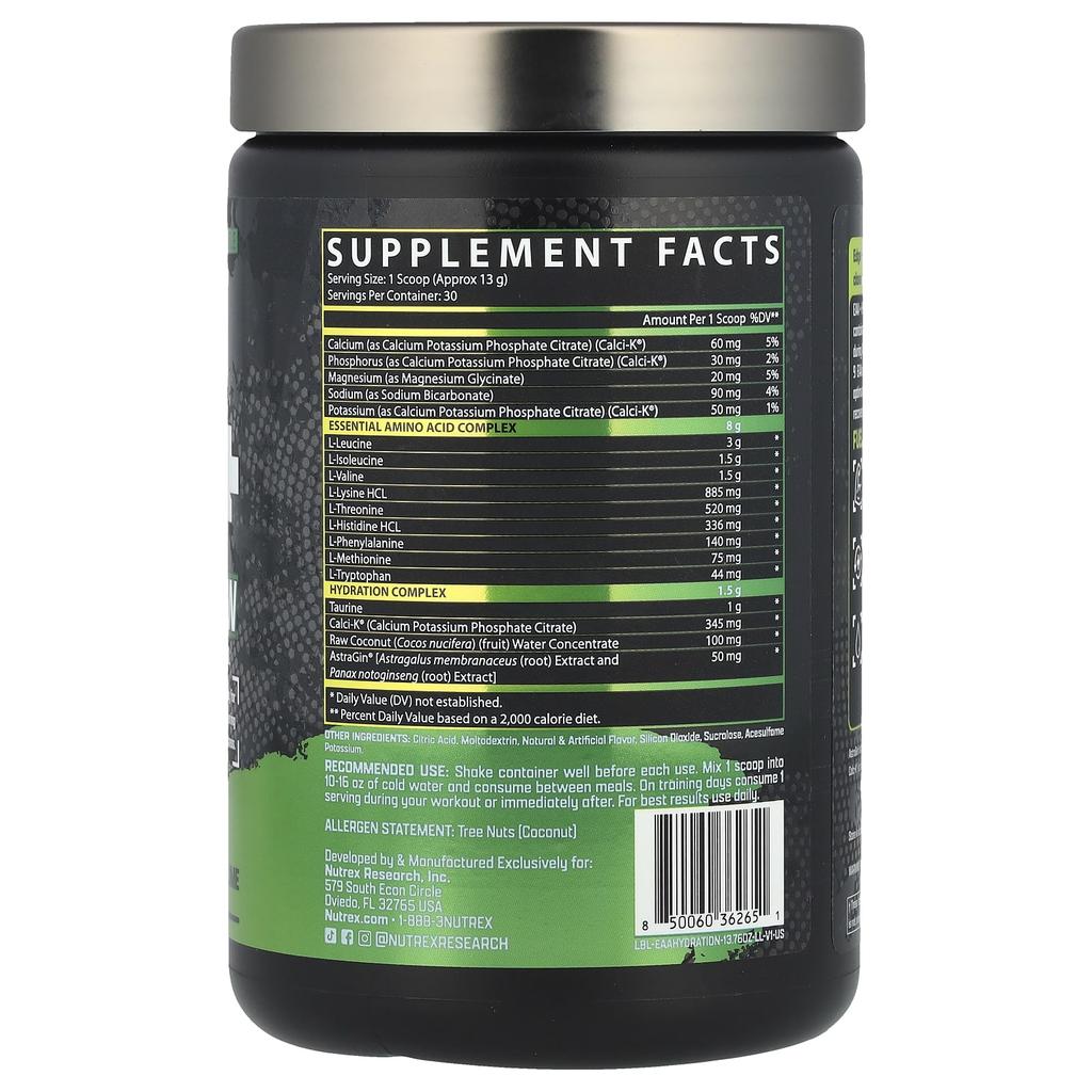 Eaa + Гидратация, Лимон-Лайм, 390 г(13.76 унц)