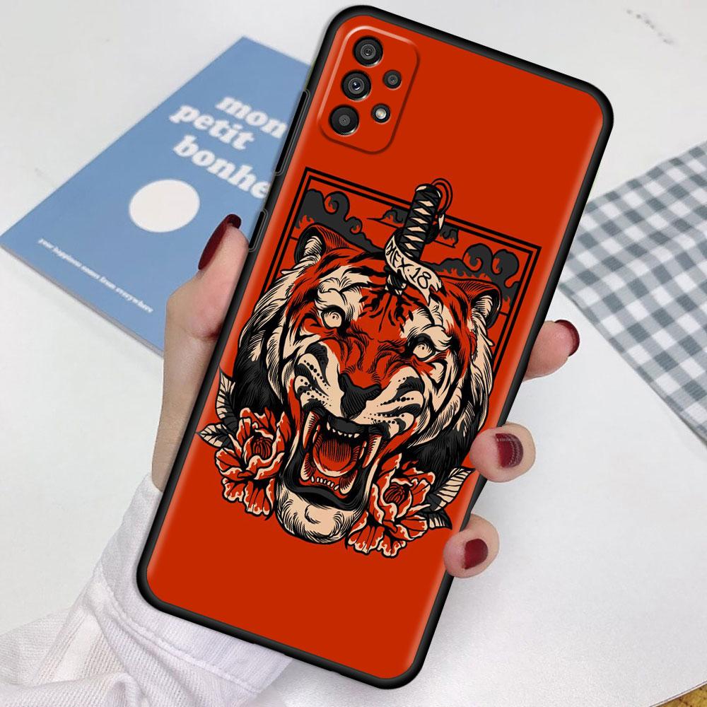 Чехол для Samsung Galaxy A52 A12 A32 A51 A21s A71 A13 A53 A22 A31 A72 A03 A02s A41 Черный Чехол для Телефона Тигр Животное