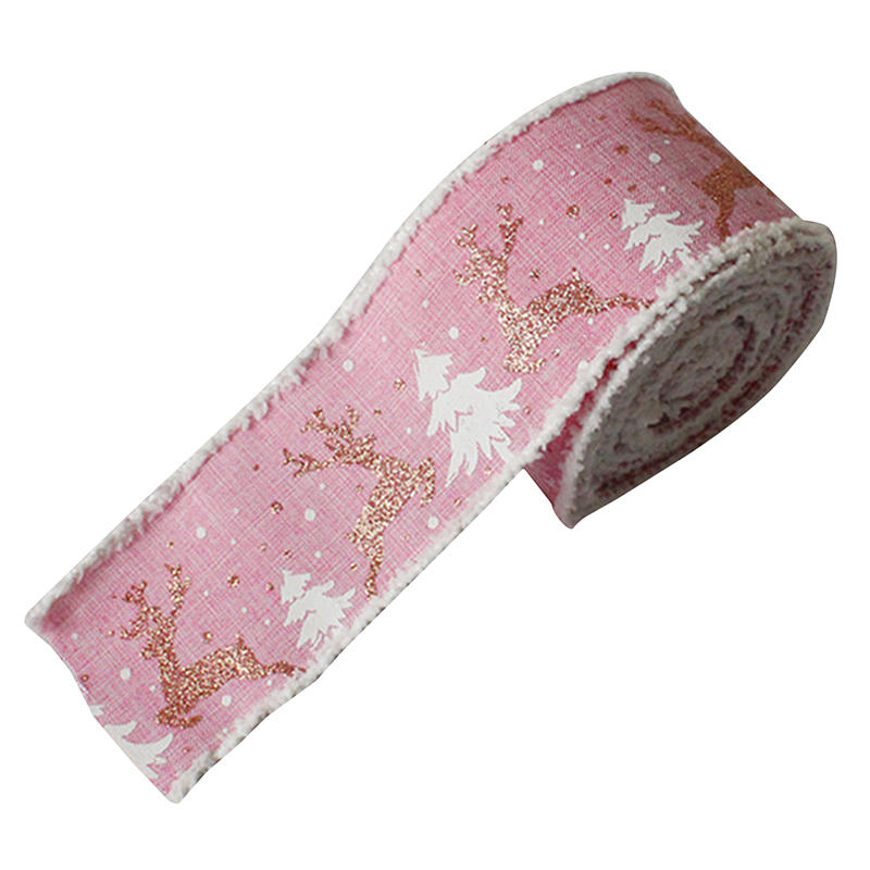 Милая оленья проволочная лента, ленты для рукоделия, гирлянда, ленты для упаковки подарков, рождественская мешковинная лента для украшения елки, домашний декор