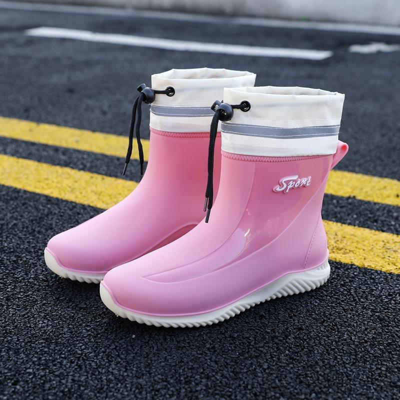 Резиновые сапоги женская водонепроницаемая обувь женская одежда новые резиновые сапоги нескользящая обувь для воды резиновые туфли на платформе модные бахилы