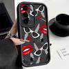 Модный чехол с принтом губ для поцелуев для Samsung S26 S25 Ultra S24 S23 Plus S22 S21 FE A54 A25 A35 A55 A16 A26 A36 A56 A17 A27 A37 A57 5G Ударопрочный чехол