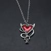 Gothic Style Heart-shaped Pendant Necklace Personalized Chain Accessory For Halloween's Day Jewelry