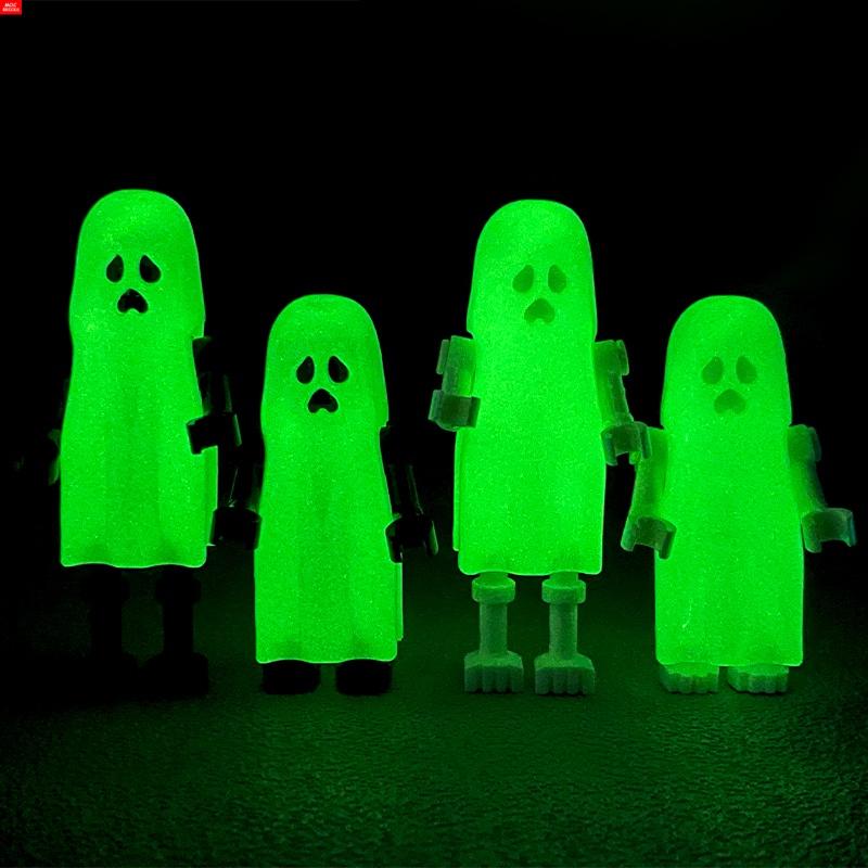 MOC Bricks Skull Cage Halloween Luminous Ghost Horse Skeleton Action Figure Educational Building Blocks Children Toys Gift