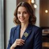 Стильная брошь «Кленовый лист» с кристаллами, винтажная бижутерия с замысловатыми узорами, прочные сплавные материалы, идеальный подарок для нее