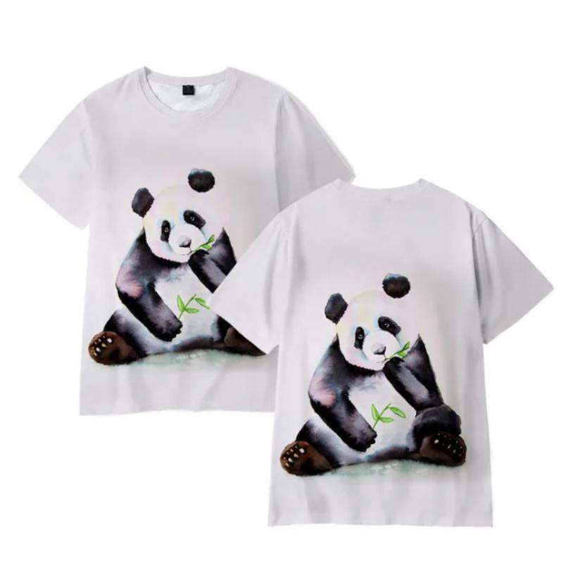 Men's 3D Printed T-Shirt Panda Pattern Print Short Sleeve O-Neck Pullover Casual Top