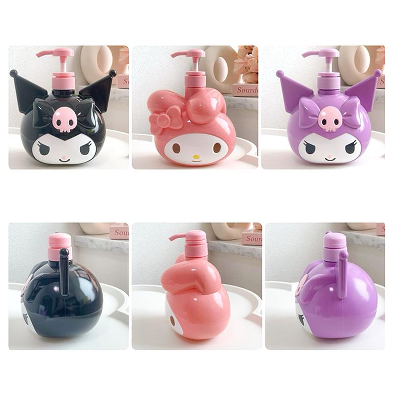 900 мл Бутылочка для мыла Sanrio Kuromi Кавайная My Melody Шампунь Гель для душа Вторичная бутылка Лосьон Спрей Бутылка для хранения