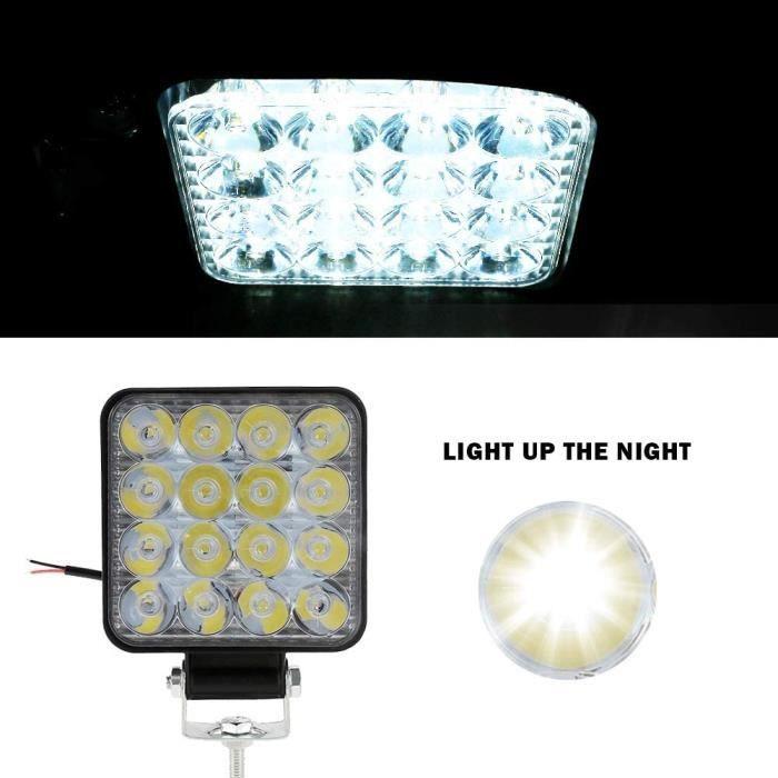 ФАРЫ - ФОНАРИ - БОКОВОЙ ПОВТОРИТЕЛЬ 4 x светодиодная рабочая фара 12В 24В Рабочий свет 16 светодиодов 48Вт, Рабочие фары внедорожные6