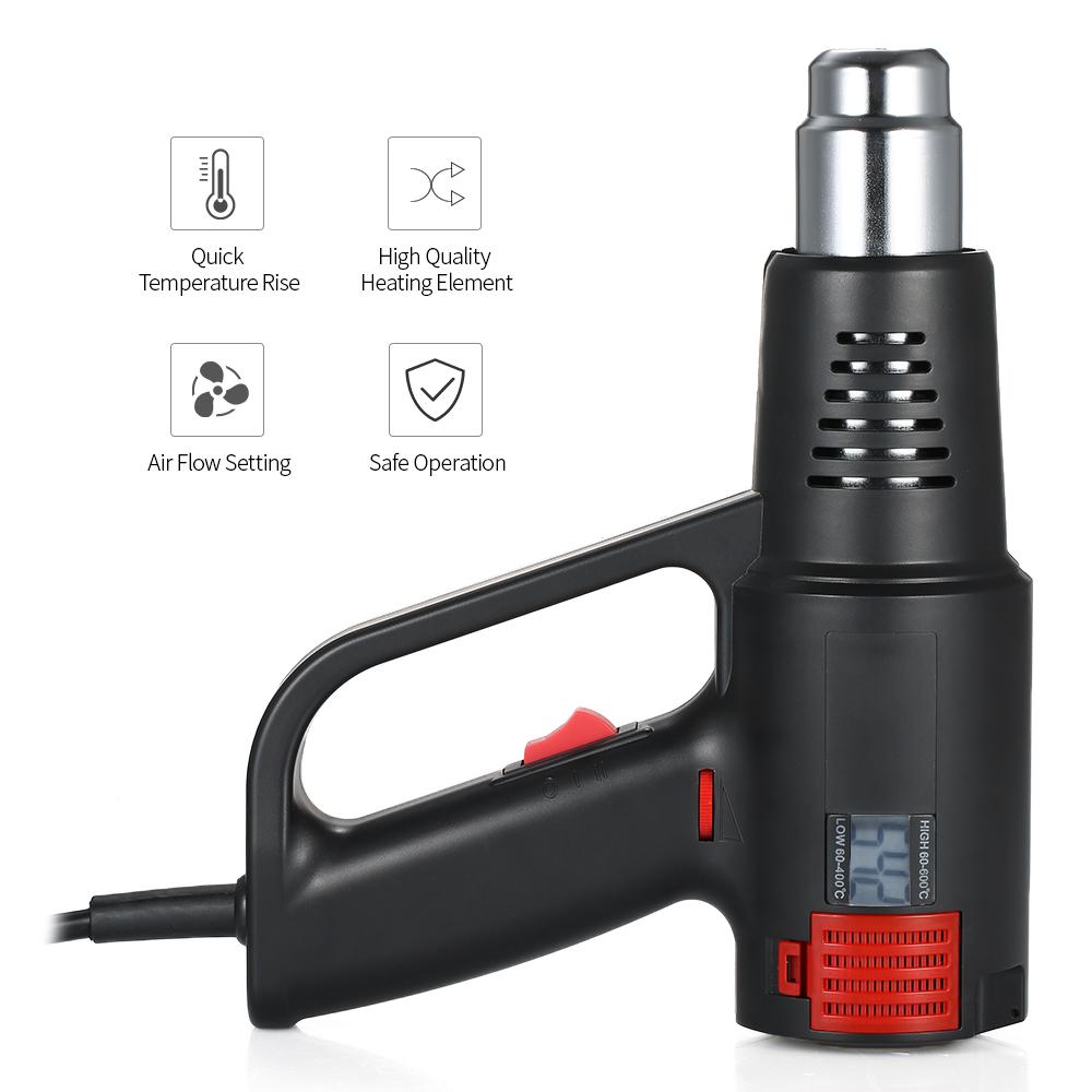 Geevorks 2000 Вт промышленный быстрый нагрев фена ЖК-дисплей цифровой с контролем температуры высокое качество