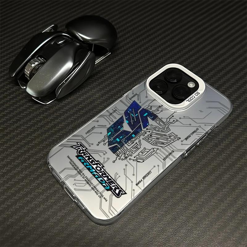 Серебристый Аниме Чехол для Телефона Трансформеры для Apple 17, 14 Pro, 11, 8 Plus, 7, 16E, 13 - Новая Крутая Модель