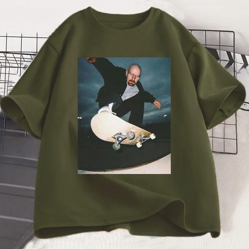 Breaking Bad Heisenberg Tshirts Unisex Walter White 90s Skate TShirt Women and Unisex Unisex Graphic Printed T Shirt Cotton Tees