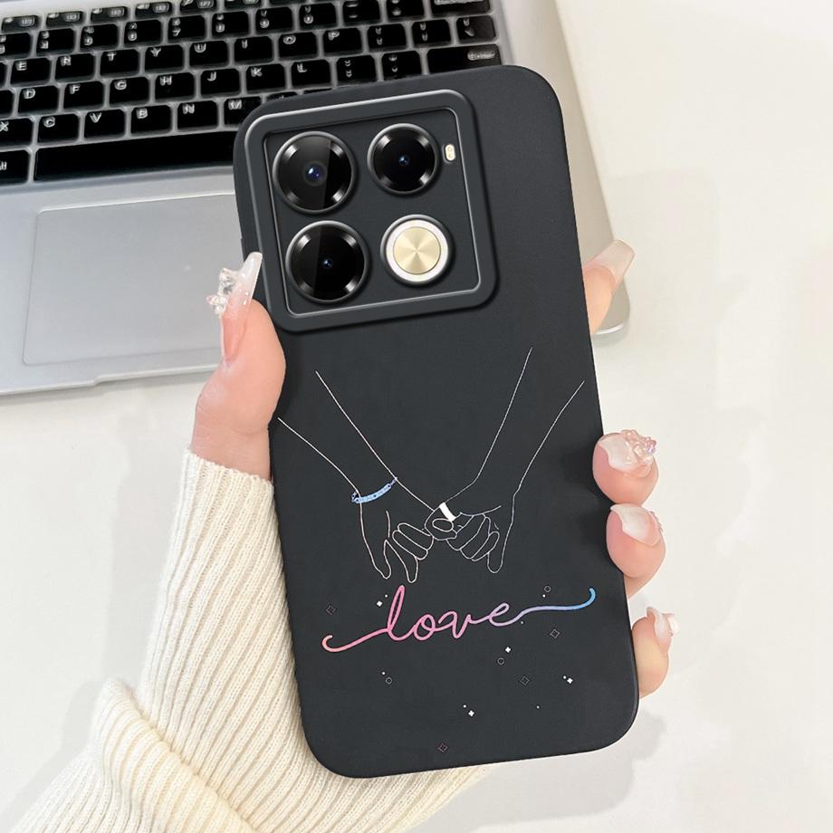 Soft TPU Candy Silicone Phone Case For Infinix Note 40 Pro Plus Note 40 4G 5G Back Cover Note40 4G Bumper Flower Girl Fashion