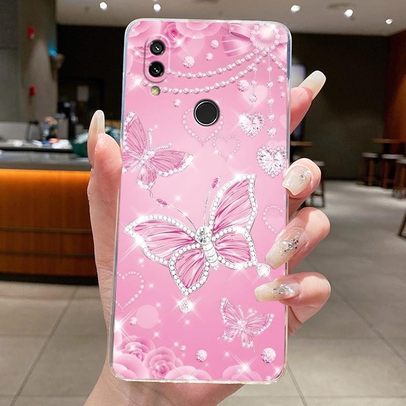 Чехол для Xiaomi Redmi 7 Прозрачный Роскошный Модный Бабочка Цветок Мягкий ТПУ Силиконовый Чехол-Обложка для Redmi 7 Прозрачный Чехол для Телефона