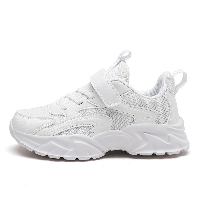 Boys Shoes Sports Shoes Autumn New Mesh Shoes Soft Sole Children Middle and Older Children Boys Mesh White Shoes Students