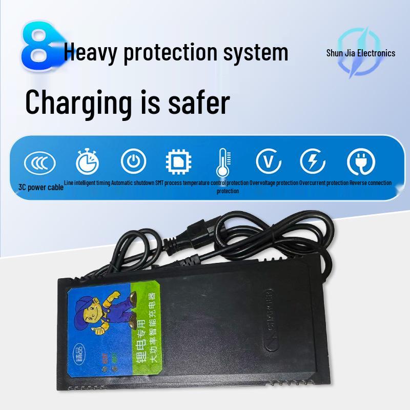 Высокомощное быстрое зарядное устройство: 8A Зарядное устройство для электромобилей для литиевых и литий-железо-фосфатных аккумуляторов.
