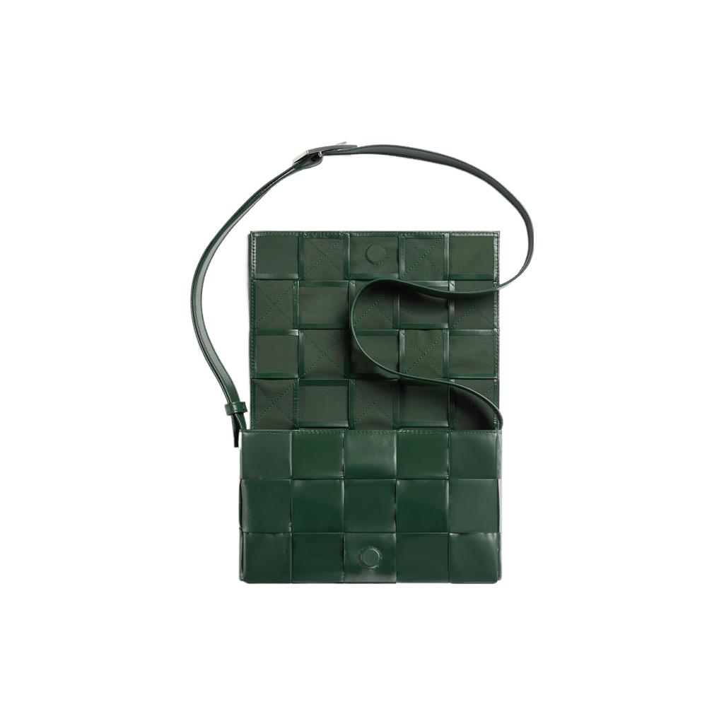 Bottega Veneta Cassette Intreccio Weave Leather Shoulder Bag Men Shoulder Bag Rain-Tree-Green 667298VCQ713061