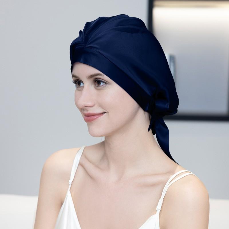 Silk Hair Towel Cap Women Pure Mulberry Dry Wrap Anti-Frizz Absorbent Bath Sleep Postpartum Use
