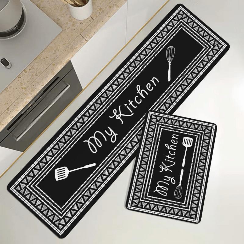 Luxury Kitchen Rug My Kitchen Printing Floor Mat Household Kitchen Mat Non-slip Oil-proof Foot Mat  Indoor Mat Doormat Door Rug Entrance Rug Decor