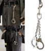 Fashionable Keychain Handcuff Pendant Keyring Decorative Key Holder Punk Key Hanger Pants Chains for Hip Hop Lovers