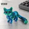 Ручные игрушки-антистресс 3D-печатная игрушка-кошка, шарнирная подвижная фигурка для стола, фиджет, офисный декор, милая сенсорная игрушка для детей и взрослых,