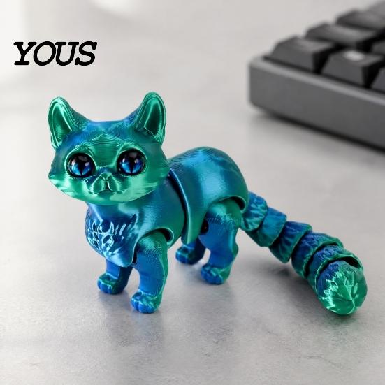 Ручные игрушки-антистресс 3D-печатная игрушка-кошка, шарнирная подвижная фигурка для стола, фиджет, офисный декор, милая сенсорная игрушка для детей и взрослых,