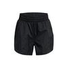 UA Vanish 5" Crinkle Solid Color Lace-Up Mid-Rise Casual Shorts Women Shorts Black 1385952-001