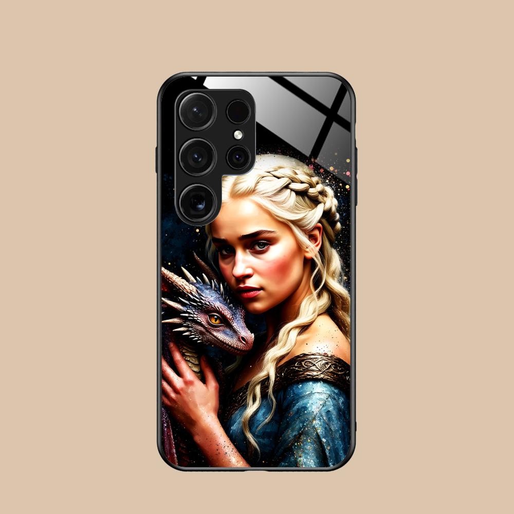 Стеклянный чехол для мобильного телефона «Королева Драконов» для Samsung Galaxy S26 S25 S24 S23 S22 S21 S20 Note20 Plus FE Ultra Цветной чехол