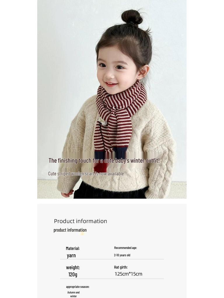 Chic Baby Pom-Pom Knit Scarf: Color Block, Unisex, Warm Wool