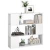 Bookshelf Room Divider White 100x24x94 cm