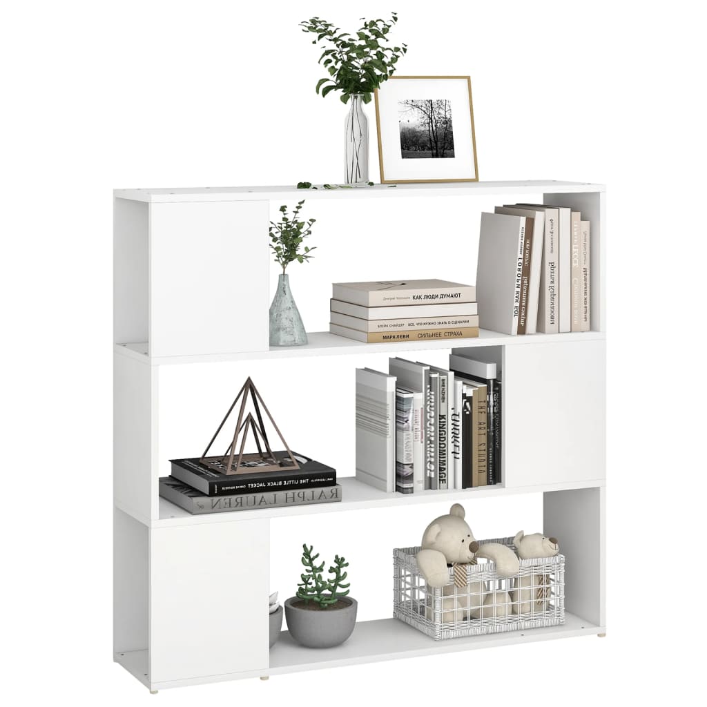 Bookshelf Room Divider White 100x24x94 cm