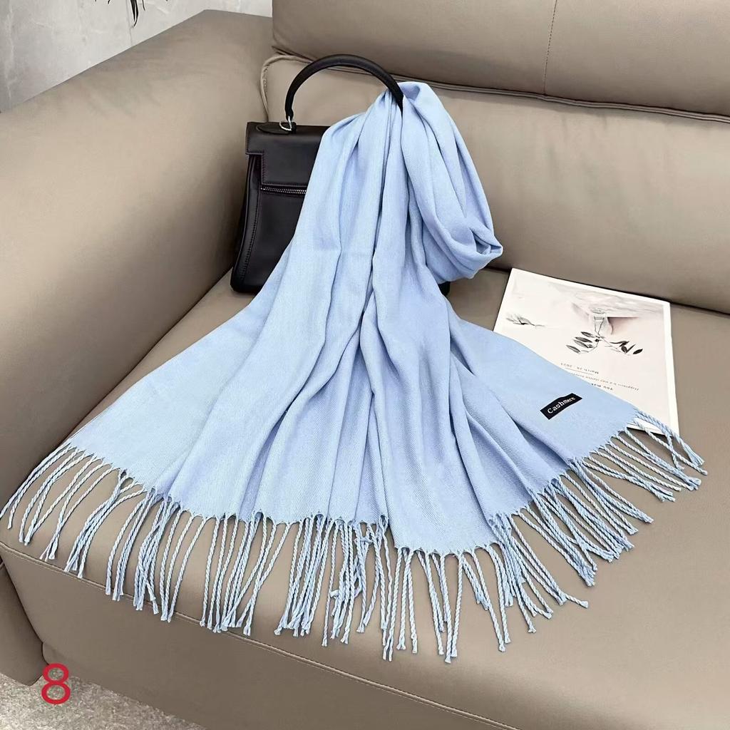 Женский однотонный шарф из искусственного кашемира, женский однотонный теплый шарф, шаль, зимний шарф в подарок на ежегодное собрание