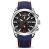 MEGIR Analog Sport Chronograph Luminous Quartz Watch with Fashion Silicone Quartz Men's Strap, Blue, Chronograph, Movement.