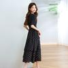 Retro Floral Dress Women's Summer Dress New Chiffon Temperament Long Dress Thin Belly V-neck Skirt