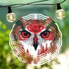 Dark Forest Blood Owl Pattern Wind Spinner Hanging Sculpture for Outdoor Courtyard Garden Yard Decor Art
