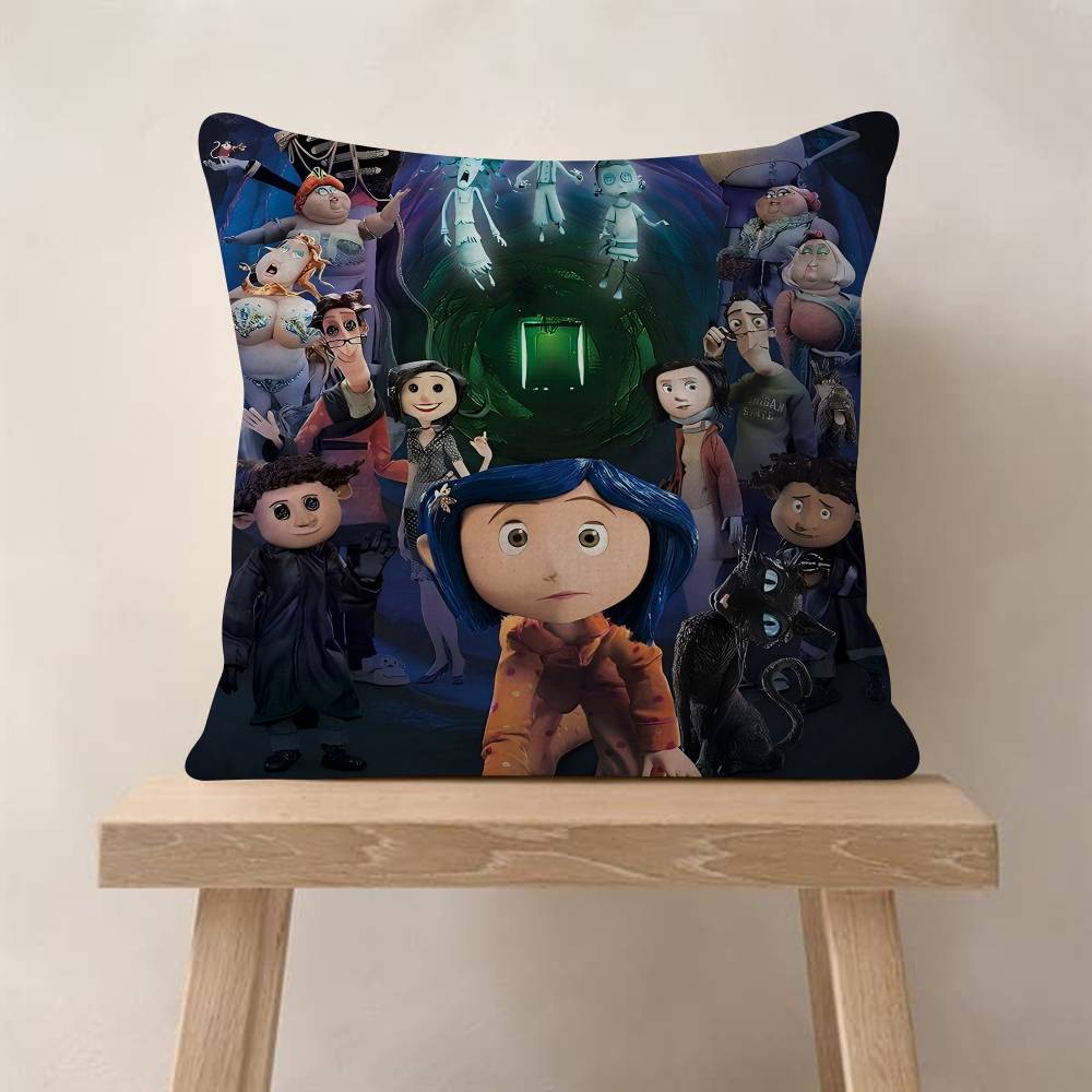 5D Anime CCoraline Cushion Cover Inches Farmhouse Decor Home Throw Pillow Covers For Couch Decorations