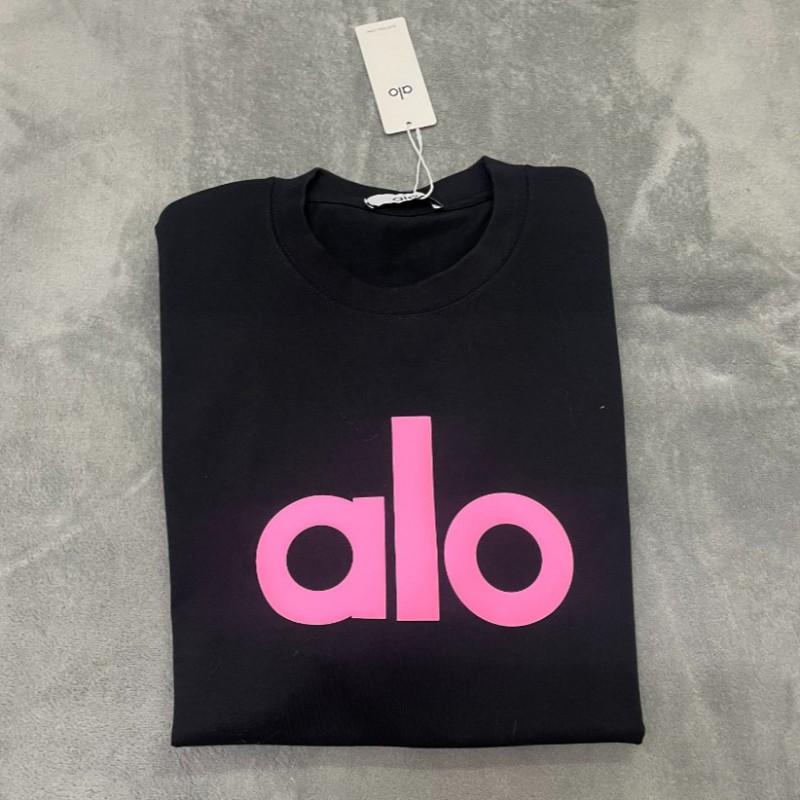 ALO Cotton Loose Fit Unisex Crew Neck Tee Streetwear Casual Top