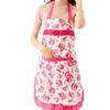 Women's Kitchen Floral Apron With Pockets And Adjustable Waist Belt Waterproof Women's Bib Apron
