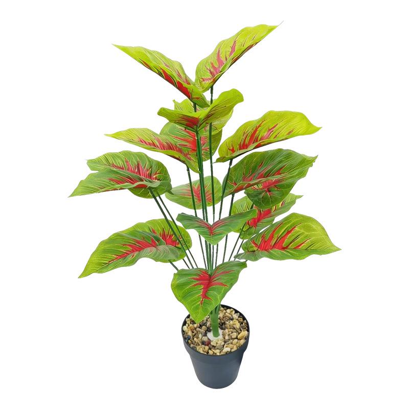 18-Head Monstera Deliciosa and Aglaonema Faux Plant Bonsai for Home Landscaping