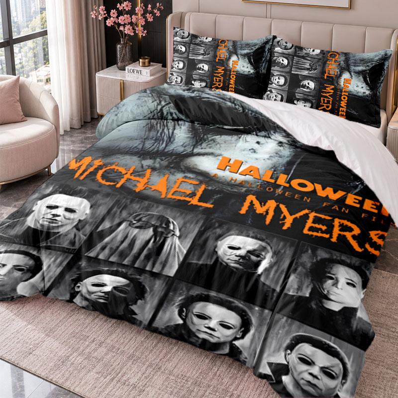 Horror Movies 3Pcs Bedding Set Duvet Cover With Two Pillowcases For Bedroom Home Decoration