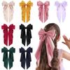 Hair Multicolor Bows for Girls Ribbons Big Bow Girls Ribbon Hair Accessories for Kids Simple Solid Spring Clip Hair Pin