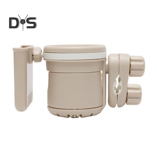 Выдвижной держатель для стакана для коляски с кронштейном для телефона 3 в 1, нескользящий, прочный, с поворотом на 360 градусов держатель для напитков для самоката, велосипеда, ходунков